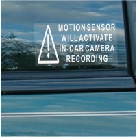 5 x Motion Sensor Activates In Car Camera Recording-Vehicle Security Stickers Signs-For Car,Van,Truck,Taxi,Mini Cab,Bus,Coach